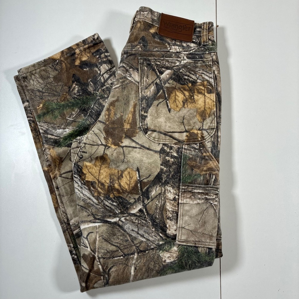 Wrangler ProGear Camo Carpenter Pants 28x31 Realtree Utility (Tag 30x32)